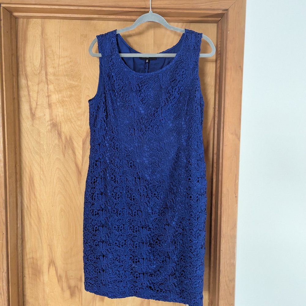 Jones New York Blue Sleeveless Sheath Dress